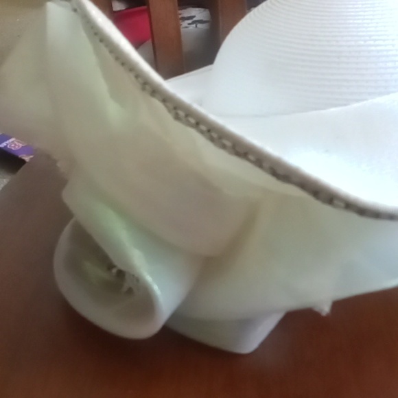 White Hat with Silver Trim - Picture 3 of 3